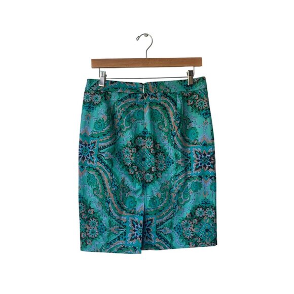 J.Crew Casbah Turkish Pencil Skirt Size 6 Boho Print Preppy Artsy Art To Wear - Picture 4 of 6